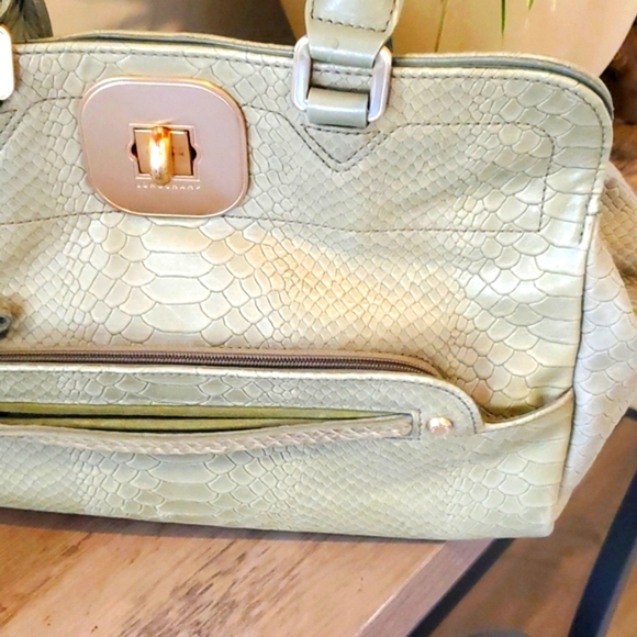 Longchamp Gatsby Snakeskin Exotic Green Leather Satchel Purse B3202 - Picture 6 of 10